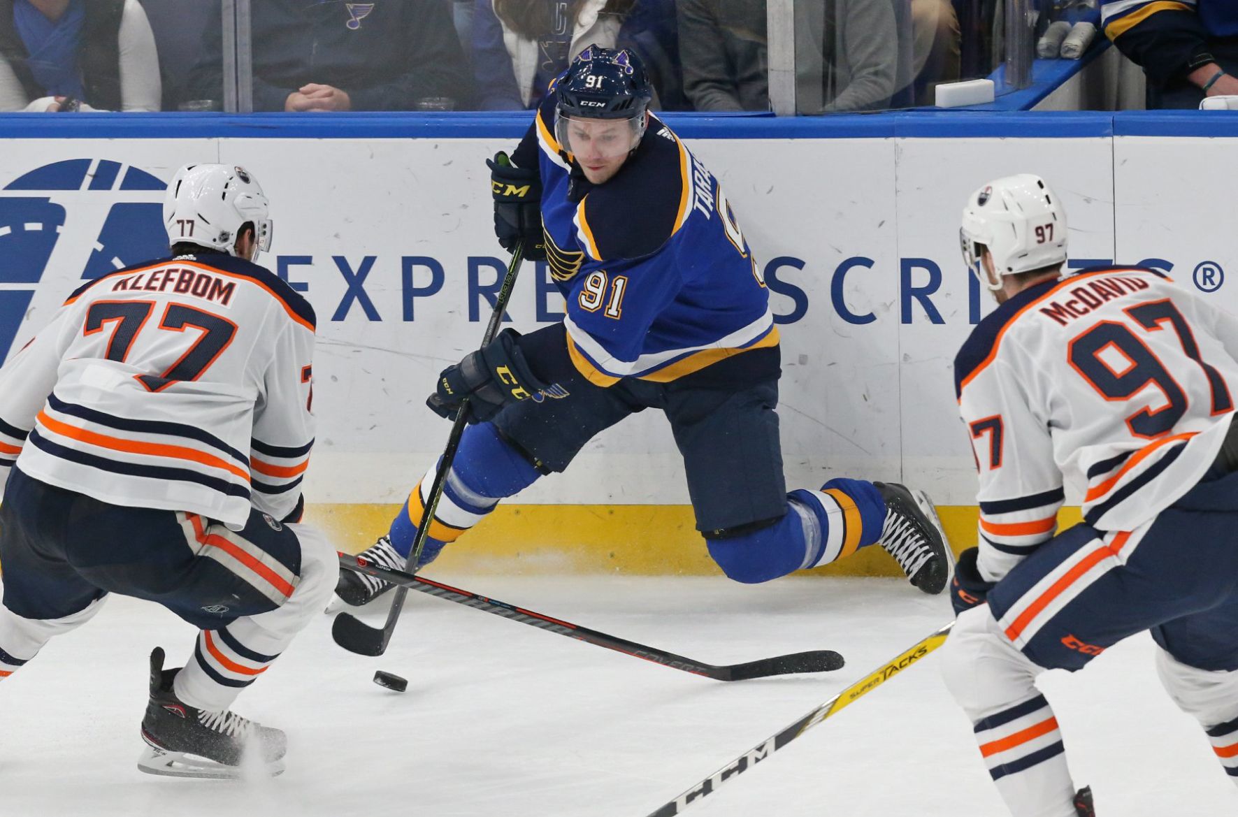 The Blues take on the Oilers at the Enterprise Center